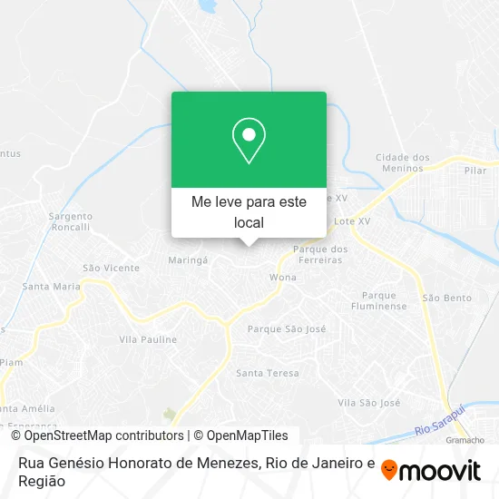 Rua Genésio Honorato de Menezes mapa