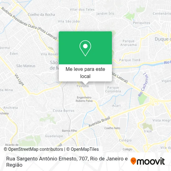 Rua Sargento Antônio Ernesto, 707 mapa