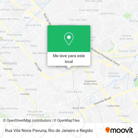 Rua Vila Nova Pavuna mapa