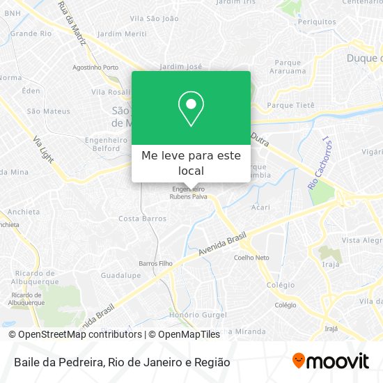 Baile da Pedreira mapa