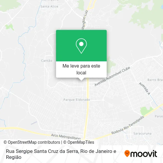 Rua Sergipe Santa Cruz da Serra mapa