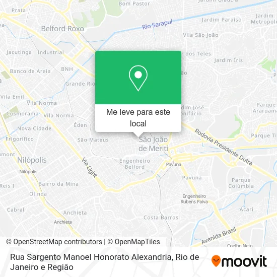 Rua Sargento Manoel Honorato Alexandria mapa