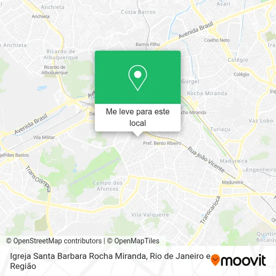 Igreja Santa Barbara Rocha Miranda mapa