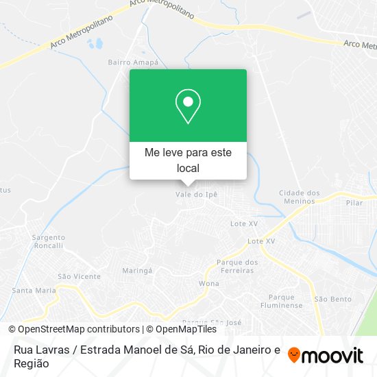 Rua Lavras / Estrada Manoel de Sá mapa