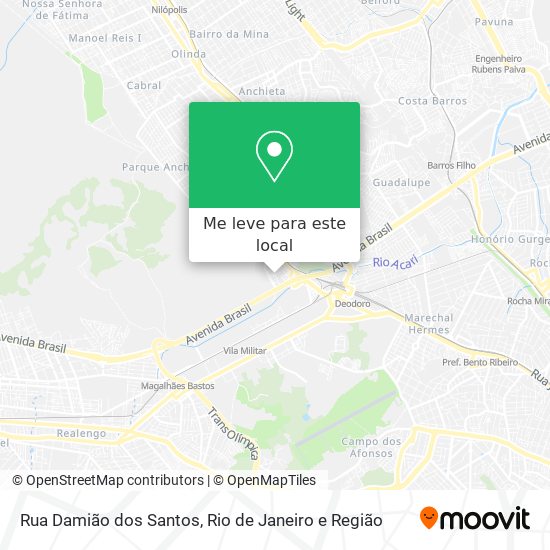 Rua Damião dos Santos mapa