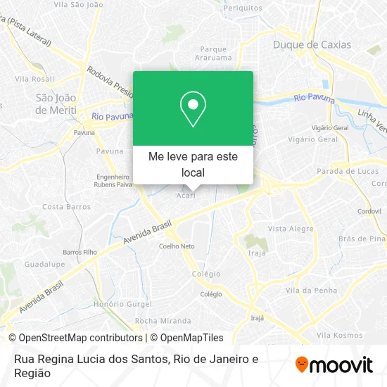 Rua Regina Lucia dos Santos mapa