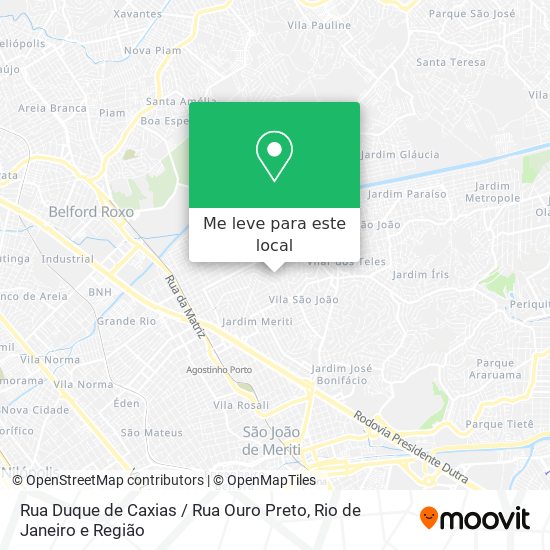 Rua Duque de Caxias / Rua Ouro Preto mapa