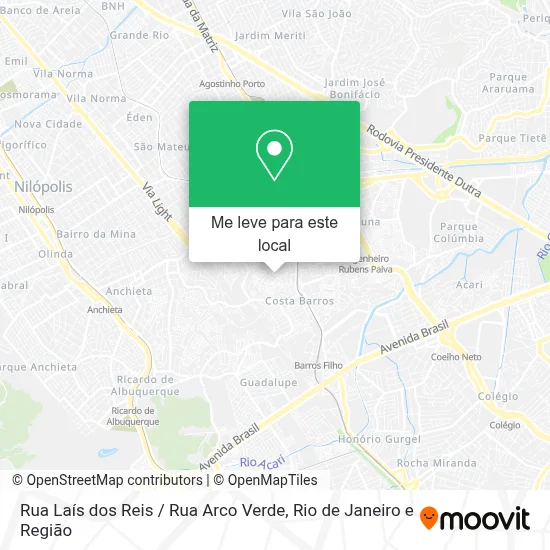 Rua Laís dos Reis / Rua Arco Verde mapa