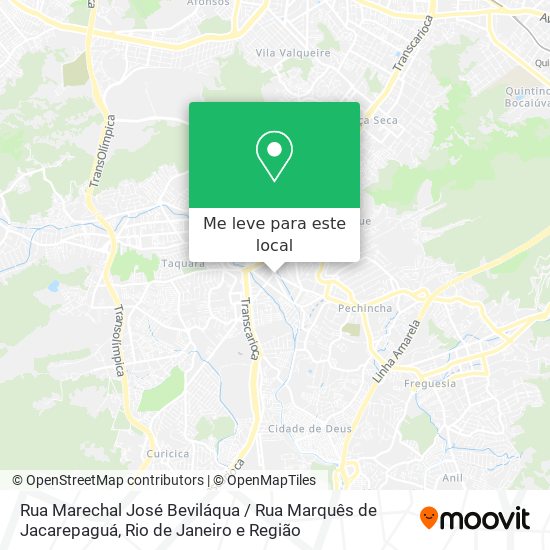 Rua Marechal José Beviláqua / Rua Marquês de Jacarepaguá mapa