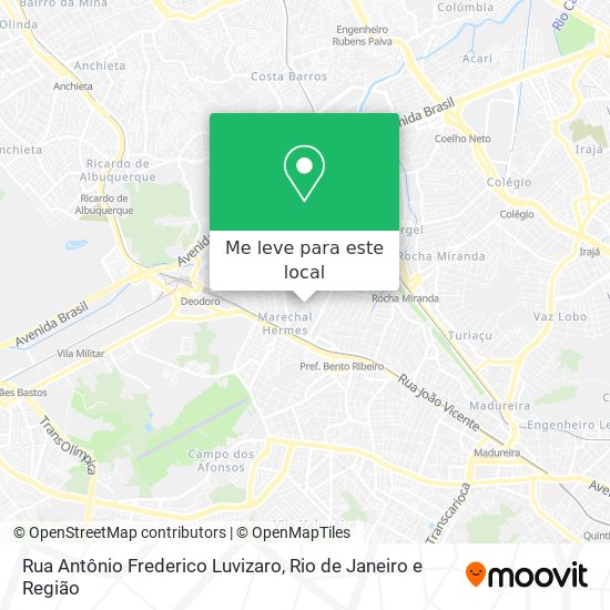 Rua Antônio Frederico Luvizaro mapa