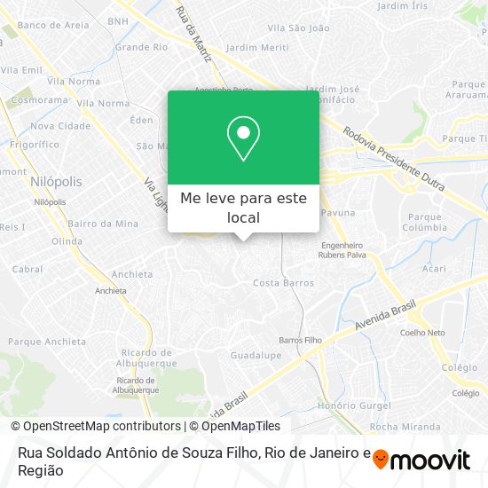 Rua Soldado Antônio de Souza Filho mapa