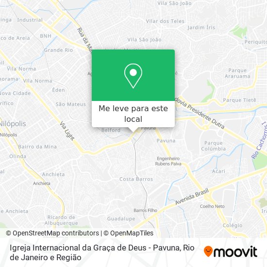 Igreja Internacional da Graça de Deus - Pavuna mapa