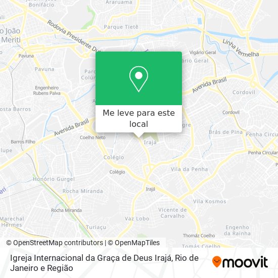 Igreja Internacional da Graça de Deus Irajá mapa