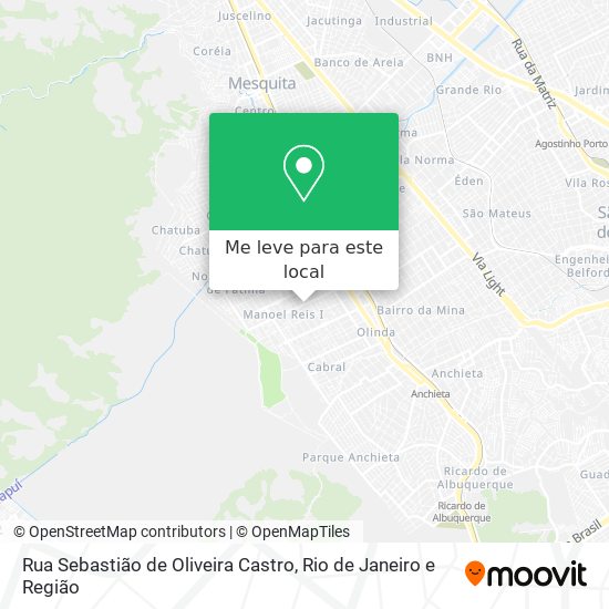 Rua Sebastião de Oliveira Castro mapa