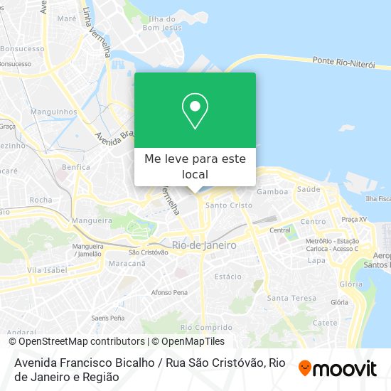 Avenida Francisco Bicalho / Rua São Cristóvão mapa