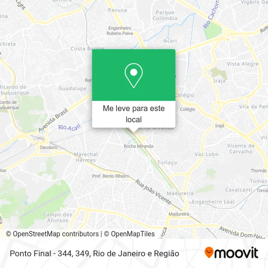 Ponto Final - 344, 349 mapa