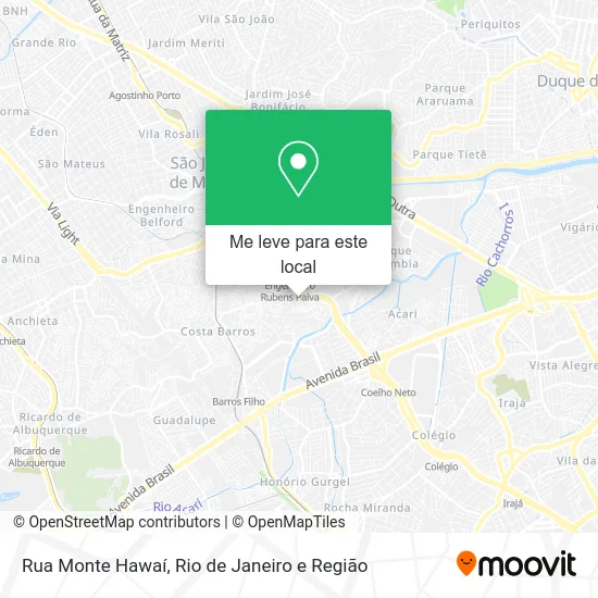 Rua Monte Hawaí mapa