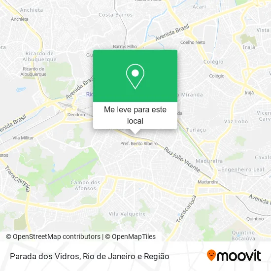 Parada dos Vidros mapa