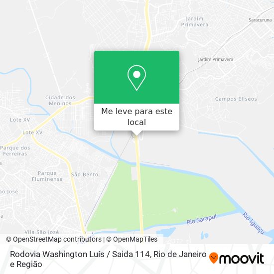 Rodovia Washington Luís / Saida 114 mapa