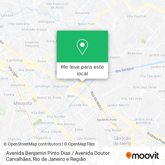 Avenida Benjamin Pinto Dias / Avenida Doutor Carvalhães mapa