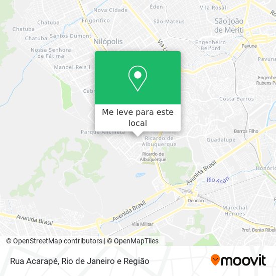 Rua Acarapé mapa