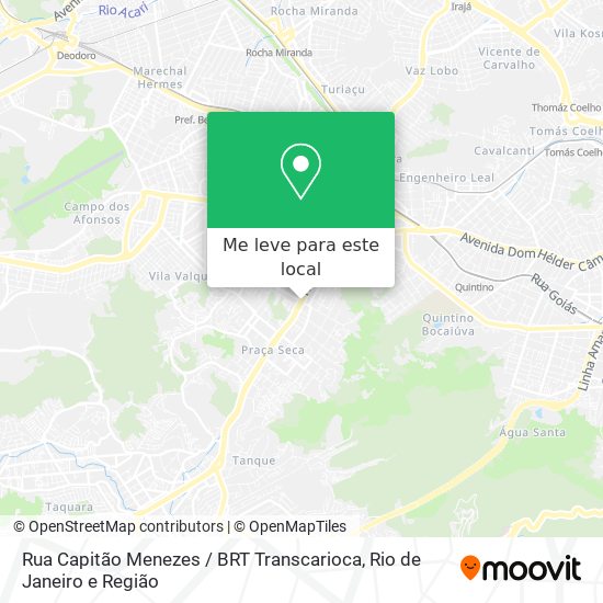 Rua Capitão Menezes / BRT Transcarioca mapa