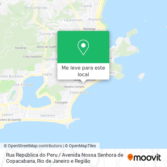 Rua República do Peru / Avenida Nossa Senhora de Copacabana mapa