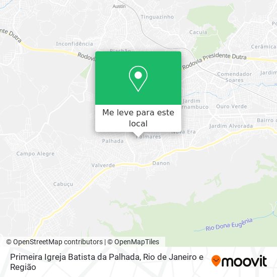 Primeira Igreja Batista da Palhada mapa