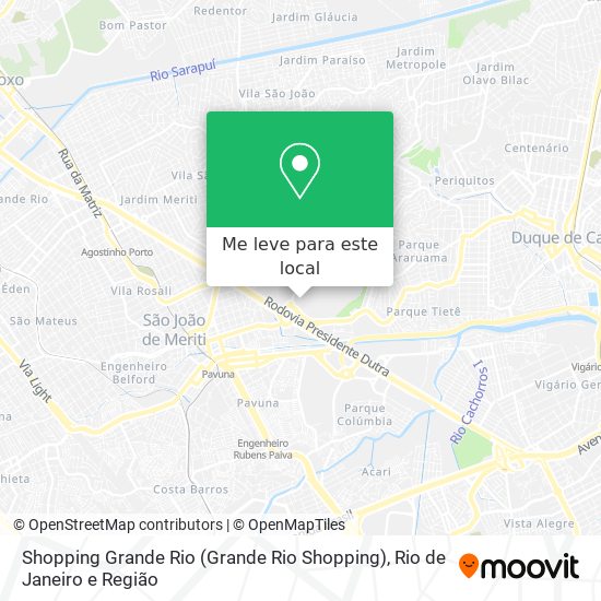 Shopping Grande Rio mapa