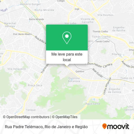 Rua Padre Telêmaco mapa