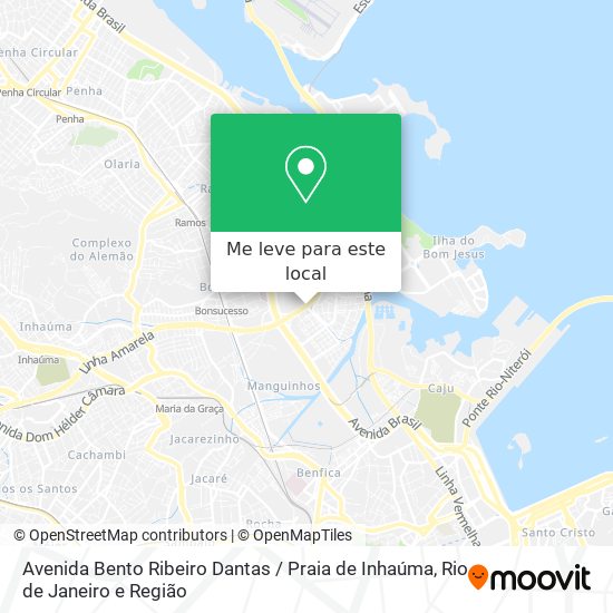 Avenida Bento Ribeiro Dantas / Praia de Inhaúma mapa