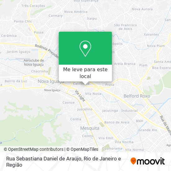 Rua Sebastiana Daniel de Araújo mapa