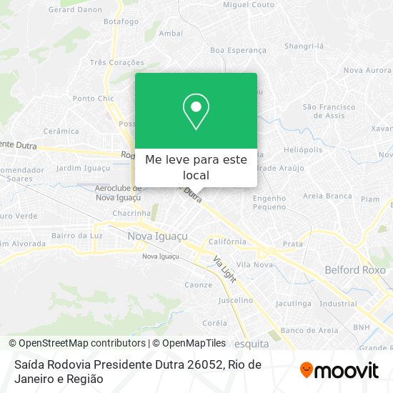 Saída Rodovia Presidente Dutra 26052 mapa