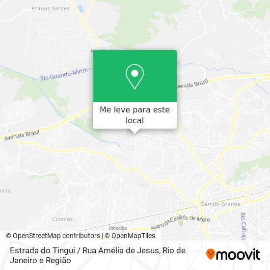 Estrada do Tingui / Rua Amélia de Jesus mapa