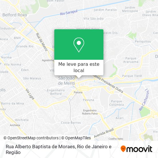 Rua Alberto Baptista de Moraes mapa