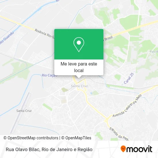 Rua Olavo Bilac mapa