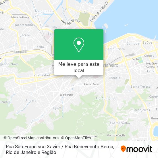 Rua São Francisco Xavier / Rua Benevenuto Berna mapa