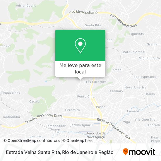 Estrada Velha Santa Rita mapa