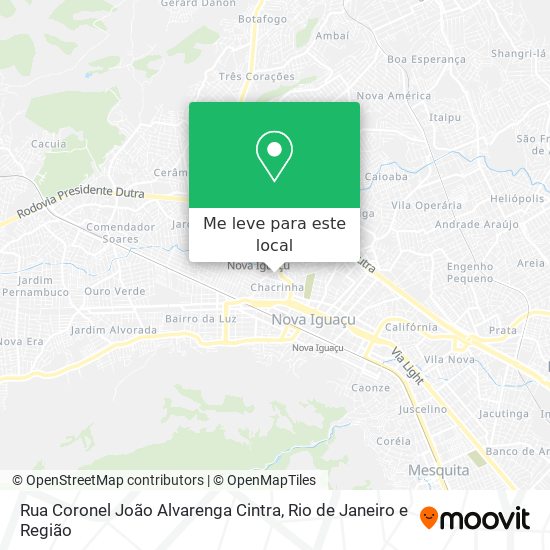 Rua Coronel João Alvarenga Cintra mapa