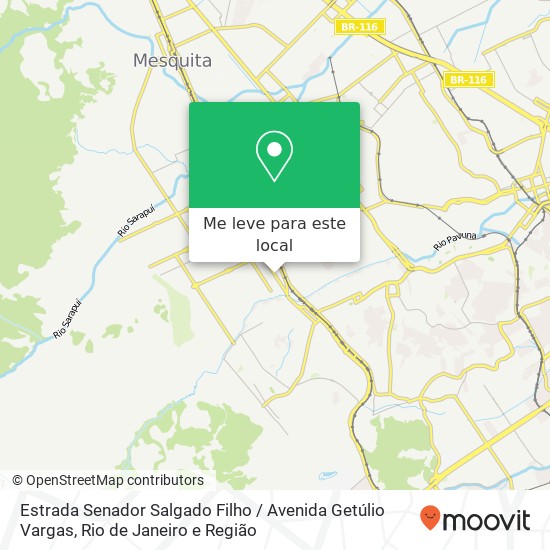 Estrada Senador Salgado Filho / Avenida Getúlio Vargas mapa