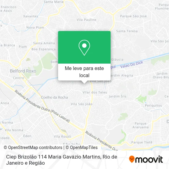 Como chegar até Ciep Brizolão 114 Maria Gavázio Martins em São João De ...
