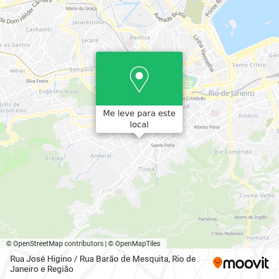 Rua José Higino / Rua Barão de Mesquita mapa