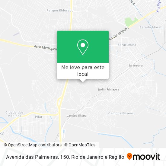Avenida das Palmeiras, 150 mapa