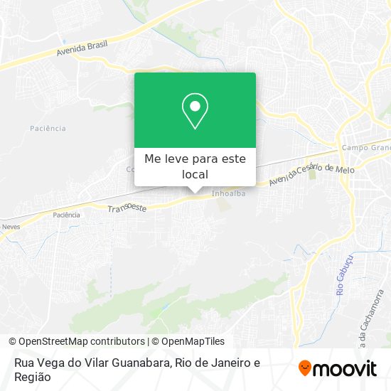 Rua Vega do Vilar Guanabara mapa