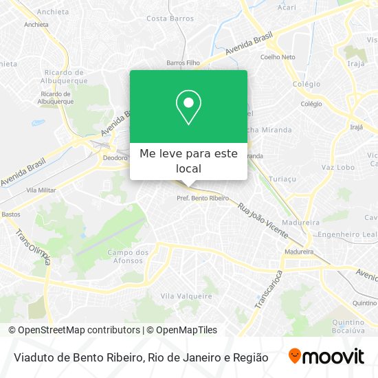 Viaduto de Bento Ribeiro mapa