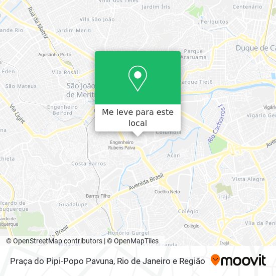 Praça do Pipi-Popo Pavuna mapa