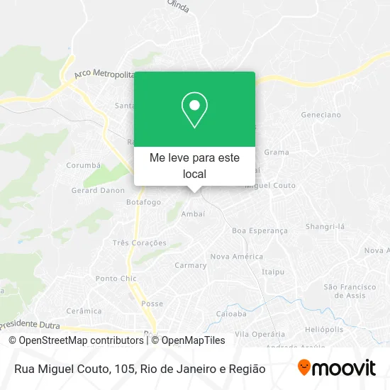 Rua Miguel Couto, 105 mapa