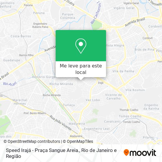 Speed Irajá - Praça Sangue Areia. mapa