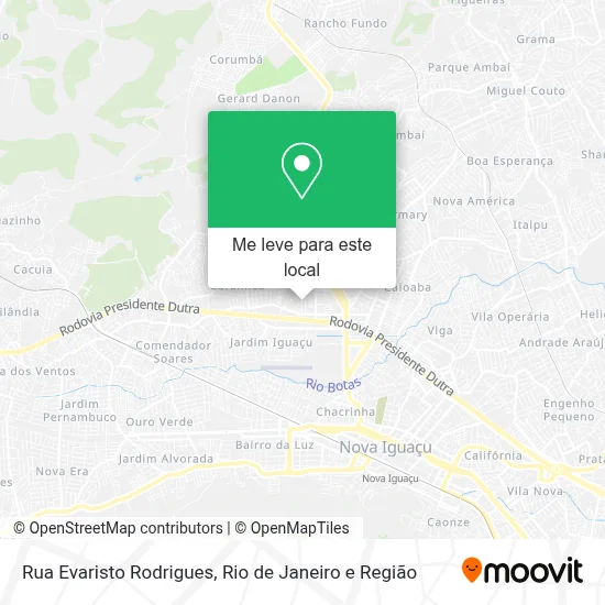 Rua Evaristo Rodrigues mapa