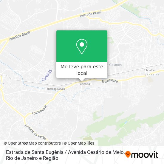 Estrada de Santa Eugênia / Avenida Cesário de Melo mapa